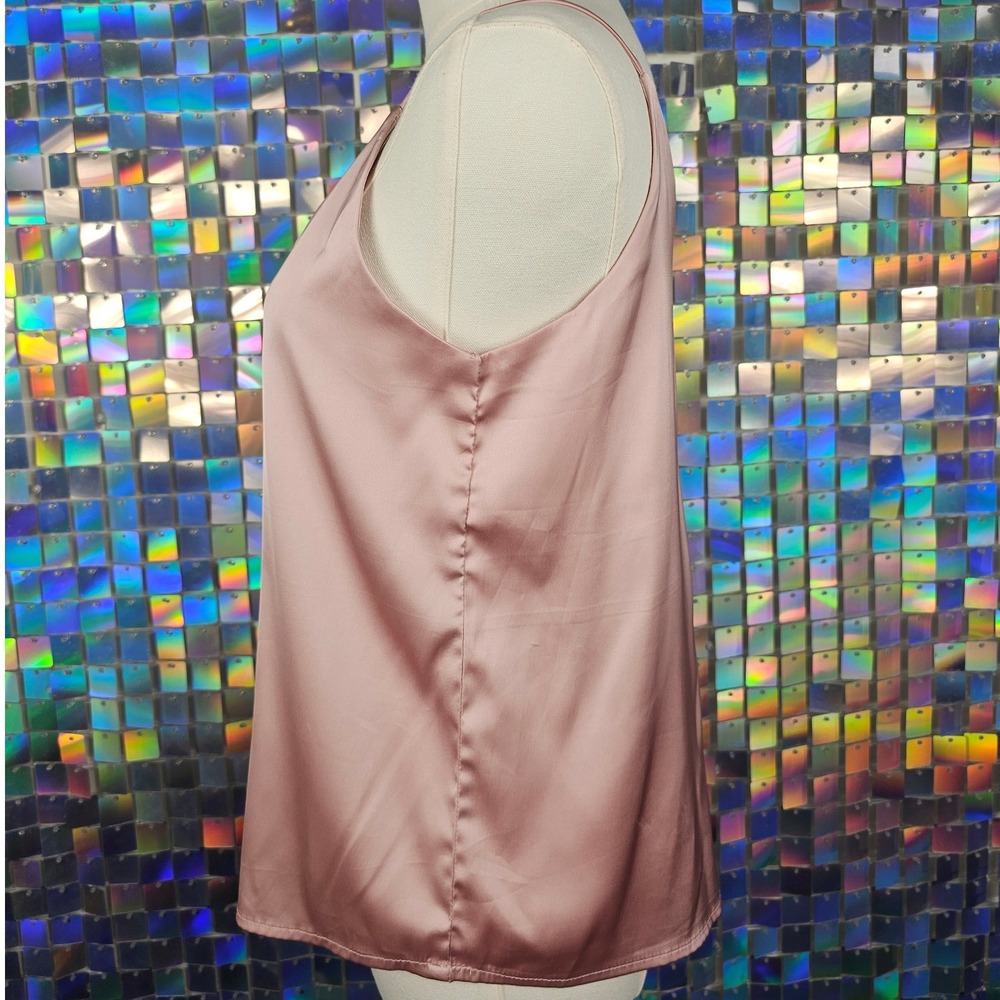 Satin Camisole Women Large Pink V-Neck Spaghetti Strap Going‎ Out Top - Picture 3 of 6